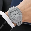 Punk Men Women New Men's Watch Quartz Hip Hop Fashion Leisure Square Alloy Steel Band Diamond Gold Watch for Classmate Gift 3