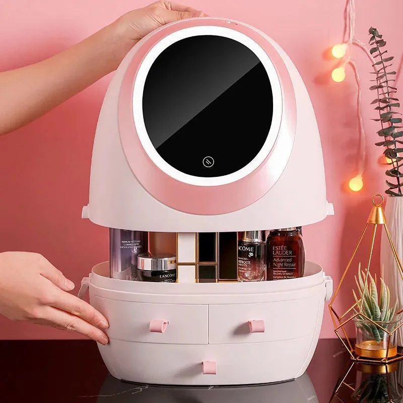 Skin Care Mini Fridge with LED Light Mirror Prossional Cosmetics Beauty Refrigerator for Car Home Travel USB Charging New BX60 led mini protable projector support power bank charging with complete extension interface for home theater movie cinema