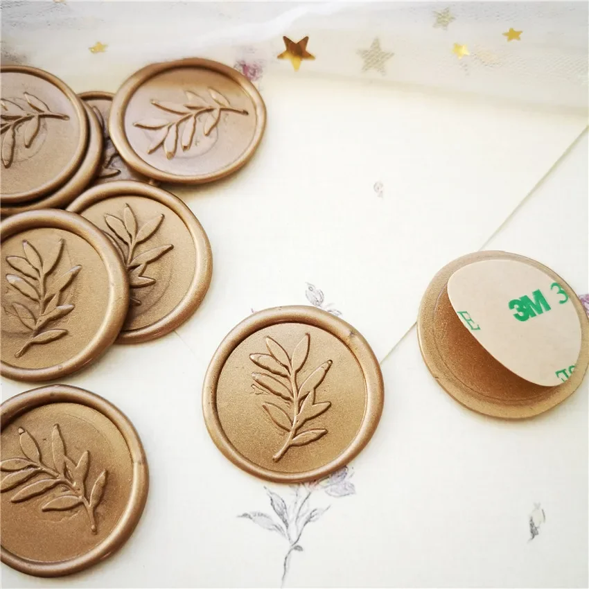 Wax Seal Stamp Wax Seal Stamp Set Convenient Use Leaf Wax Seal Stickers Double-sided Tape Wedding Envelope Sealing Gifts Card Decoration