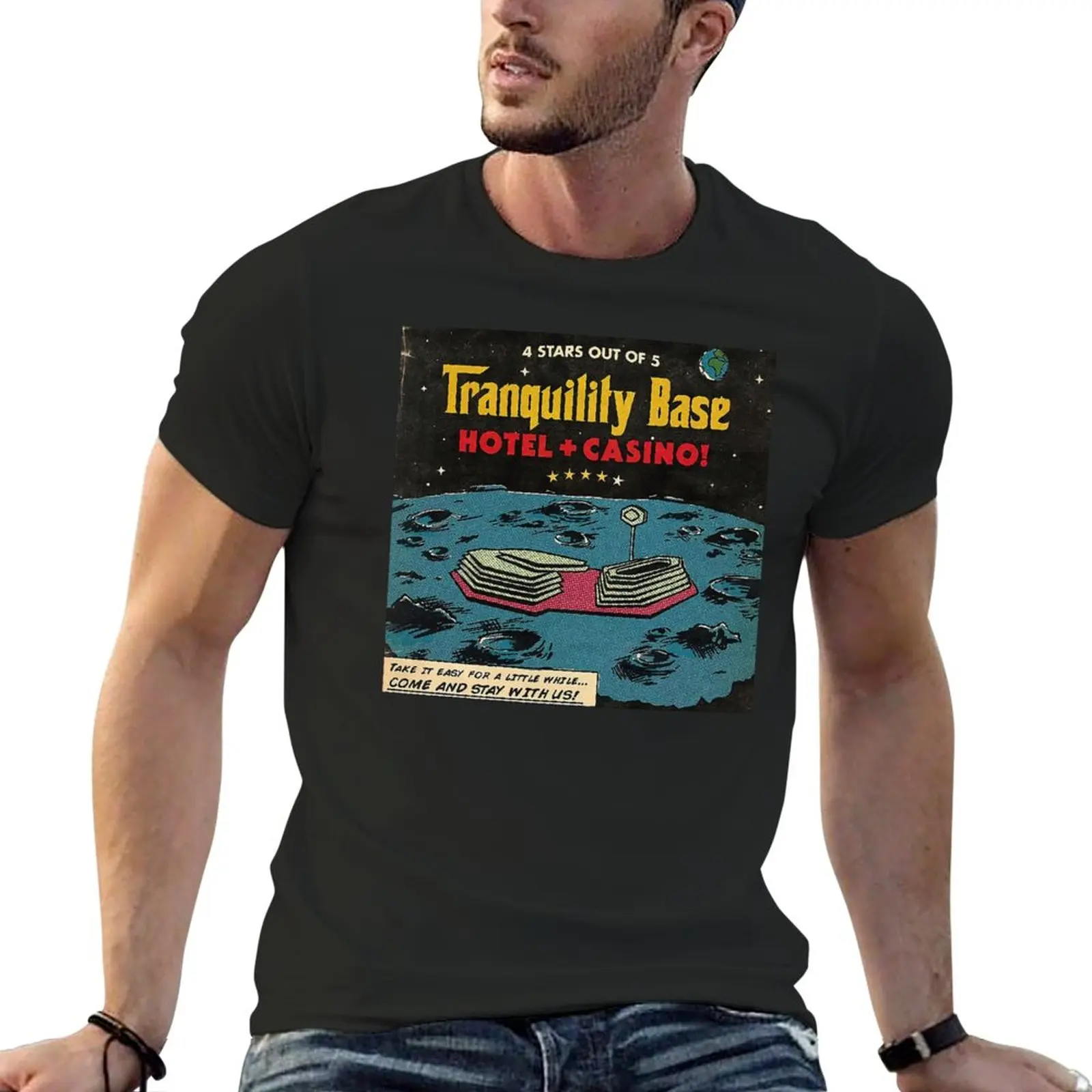 

New Monkeys Tranquility Base T-Shirt plus size t shirts new edition t shirt aesthetic clothes plain black t shirts men