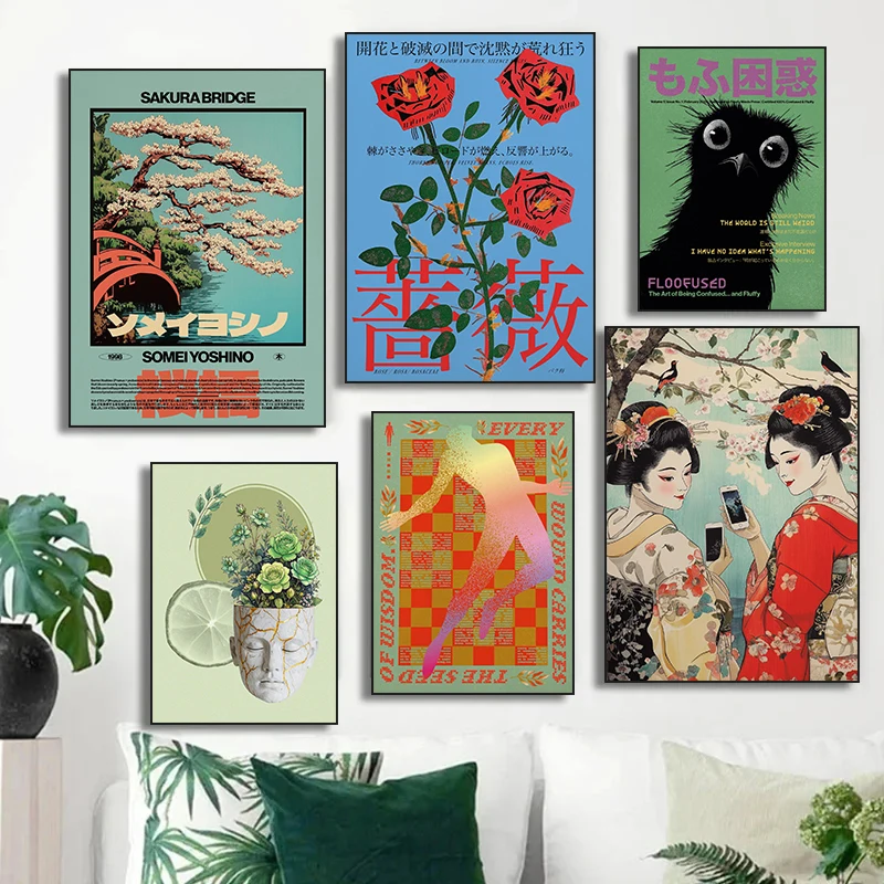 Moda moderna astratta pop art estetica nordica poster retrò stampe su tela pittura immagine di arte della parete soggiorno decorazioni per la casa - immagine 2