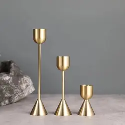 Elegant Gold Metal Candle Holders for Weddings & Celebrations (Set of 3 sizes)