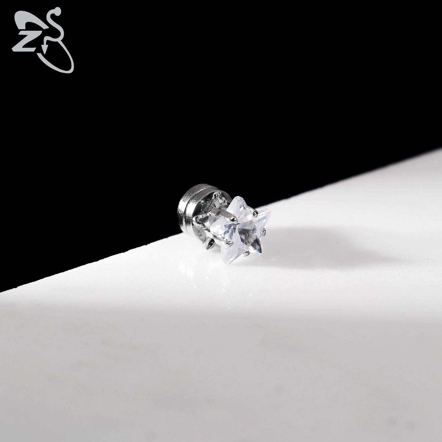 Magnetic Clip-on Earrings Star Heart Shape CZ Crystal Ear Clip No Piercing Ear Stud No Pierced Earring Jewelry 1 Piece 4-8MM
