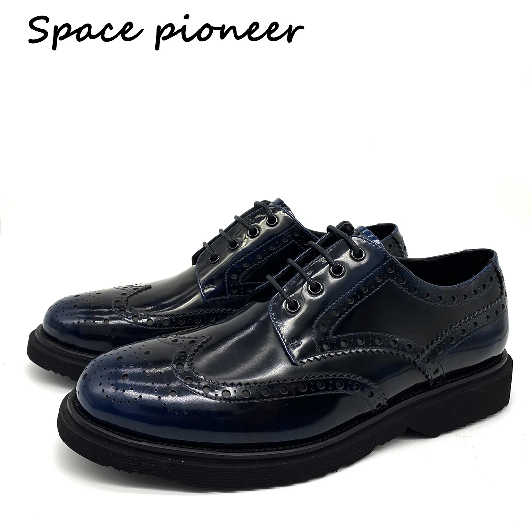 

Oxford Brogue Wedding Dress Formal Men Shoes Bridegroom Handmade Style Man Shoes Genuine Leather Shoes For Men