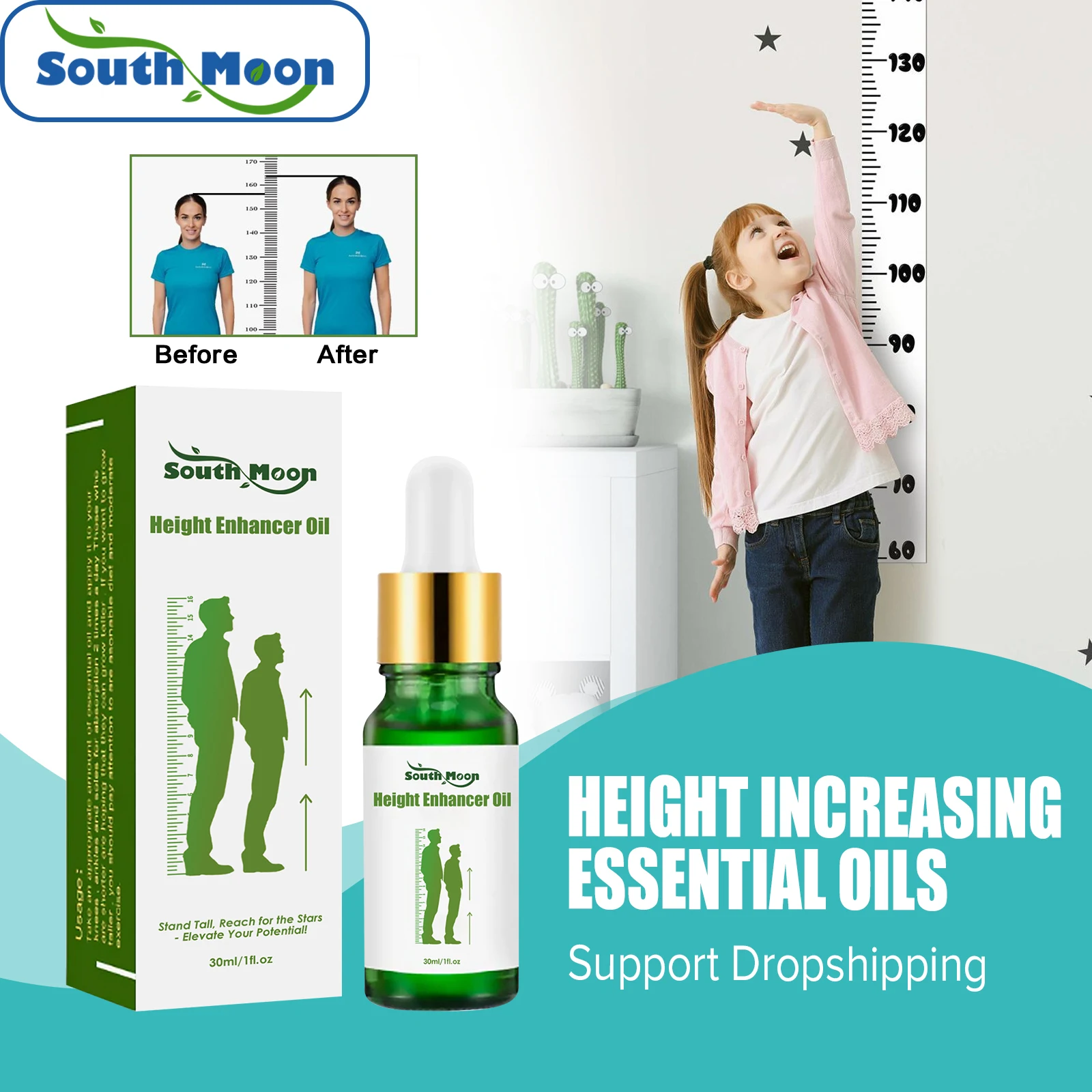 Height Growth Essential Oil Promote Bone Growth Herbal Soothing Plantar Acupoint Massage Conditioning Body Taller Health Product