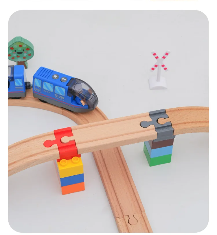 Alle Arten von Verbindungsstücken Holzeisenbahn-Zubehör Universelle Plastik-Bausteine Adapter Passend für Marken-Holzeisenbahn-Spielzeug – Detail 4