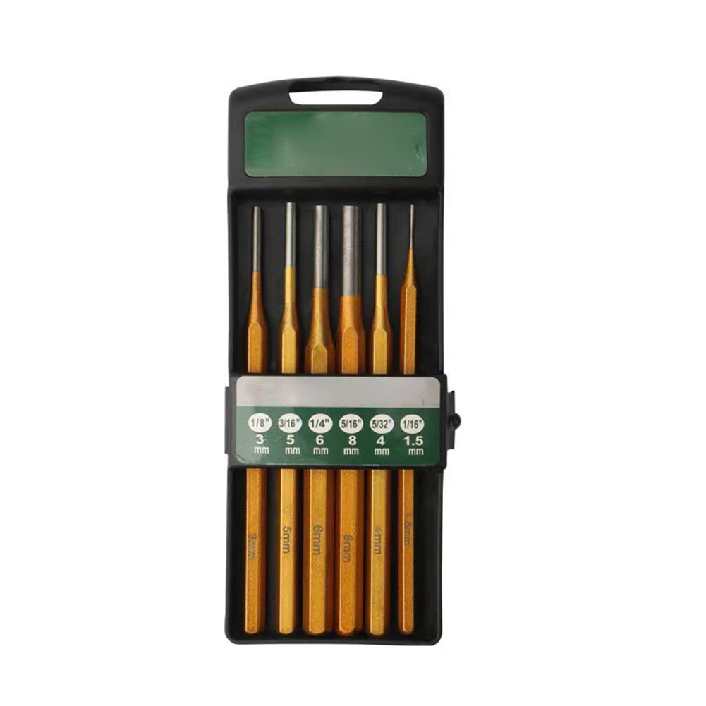 Wood carving chisels woodworking drill bits carving chisels automatic punch tool punch tool stone splitter tools 6pcs chisel set cylinder punch woodworking drill chisel punching metal stone demolition carving scaling crushing tools parts