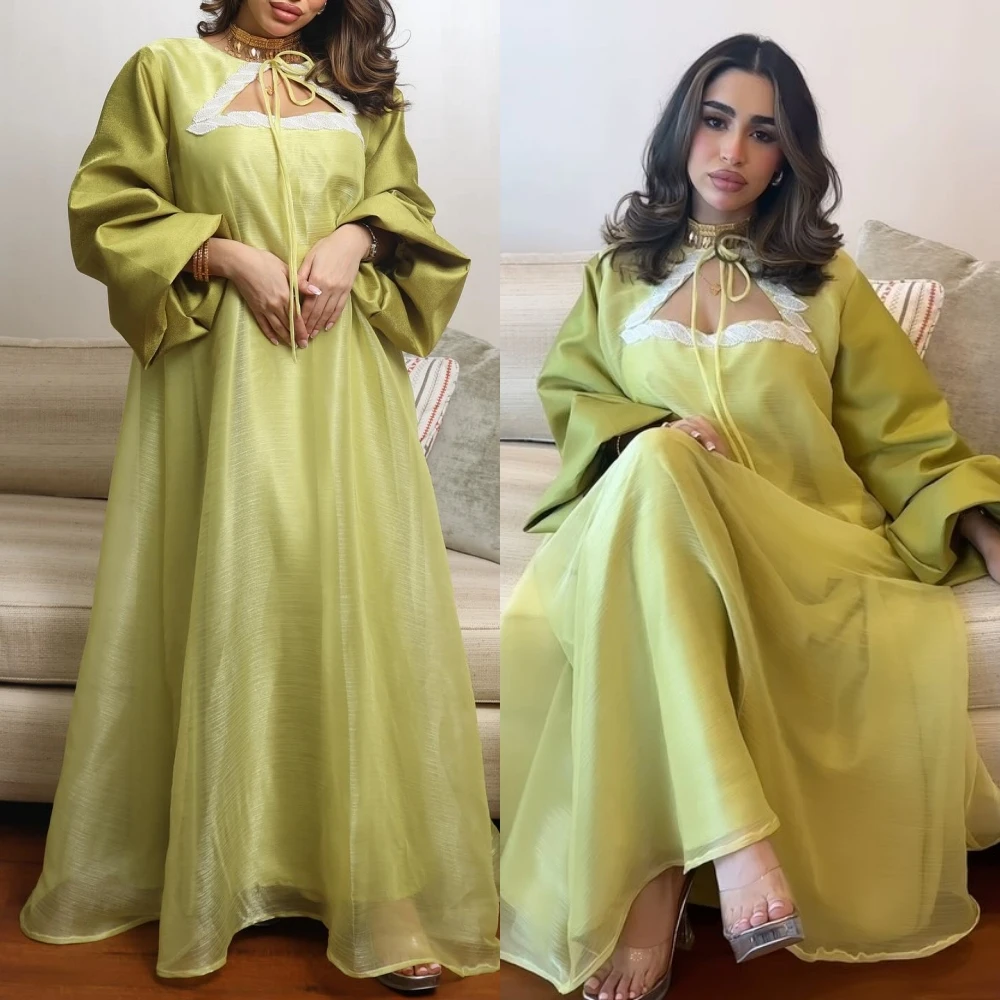 

Prom Dress Saudi Arabia Mesprit Modern Simple Style Formal Evening O-Neck A-line Organza Bespoke Occasion Dresses