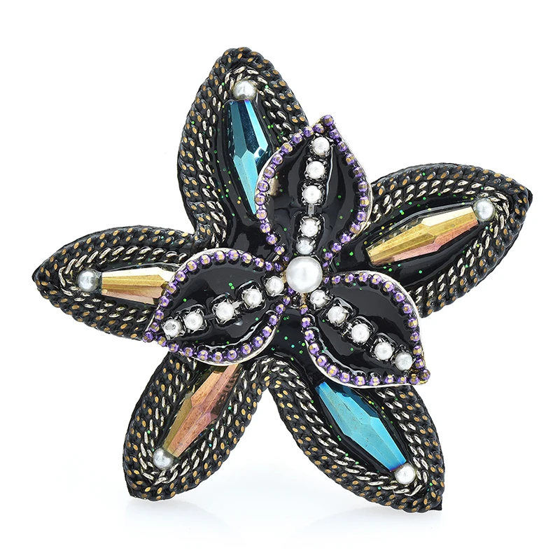 

Wuli&baby Vintage Pretty Flower Brooches For Women Unisex 2-color Handmade Double-layer Flowers Party Office Brooch Pins Gifts