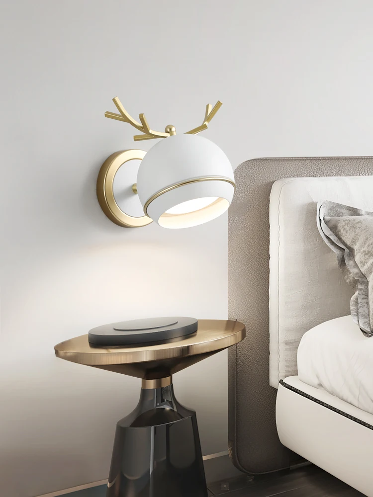 OMEE Nordic LED Wall Lights With Switch Fashion 7W White Black Wall Lamp Fixture Corridor Aisle Beside Lighting Art Deco Sconce