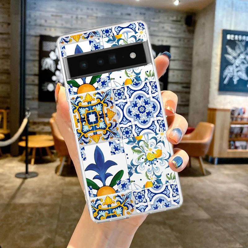 Mediterranean Lemon Soft Silicone Shockproof Clear Phone Case