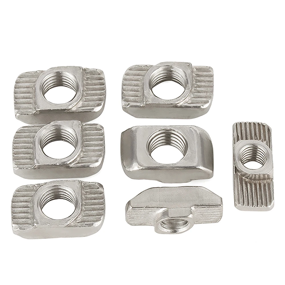 20Pcs/Lot Stainless Steel M4/M5/M6/M8 for 20/30/40/45 Series Slot T-nut Sliding T Nut Hammer Drop In Nut Fasten Connector