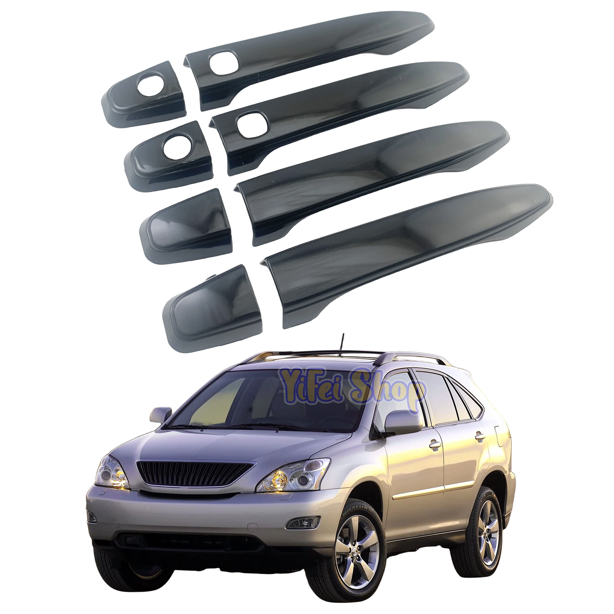 

Car Accessories Piano Black Door Handle Bowl Covers Trim Paste Style For LEXUS RX330 RX 350 2003 2004 2005 2006 2007 2008 2009
