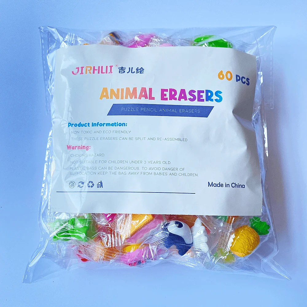  100 Pack Animal Erasers for Kids, Desk Pets for Kids