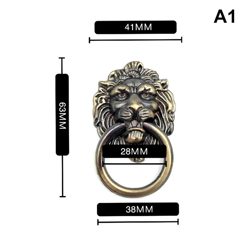 1PCS Knobs and Pulls Antique Bronze Lion Head Pulls For Dresser Drawer Cabinet Furniture Door Handles Knobs Vintage Door Knocker door handles,cabinet handles