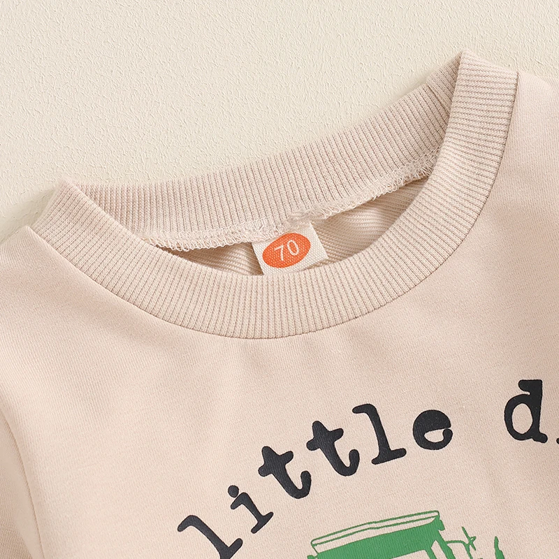 Toddler Boy Fall Winter Clothes Crewneck Sweatshirt Long Sleeve Letter Print Shirt with Pants Cute Baby Boy Outfits 4