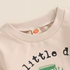 Toddler Boy Fall Winter Clothes Crewneck Sweatshirt Long Sleeve Letter Print Shirt with Pants Cute Baby Boy Outfits 4
