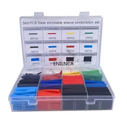 Heat - Shrink Tubing Kit for Electrical Insulation and Wire Protection (127 - 750 pcs) (560Pcs in Box)