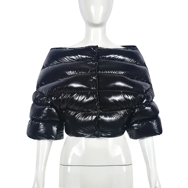 Off The Shoulder Cropped Puffer Jacket 6