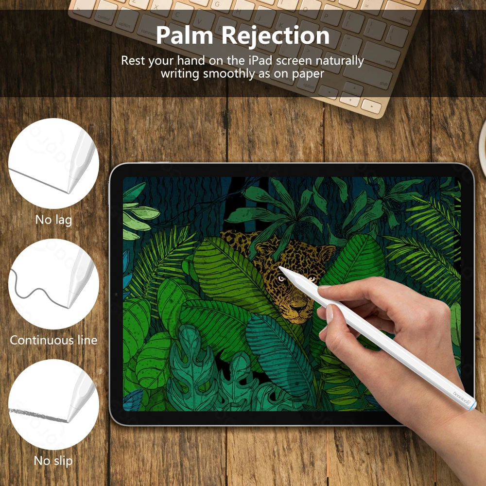 para Apple Pencil com Carregamento sem Fio para Ipad Lápis Palma Rejeição Inclinação Caneta para Ipad ar Pro 11 12.9 Mini Stylus - Imagem 4