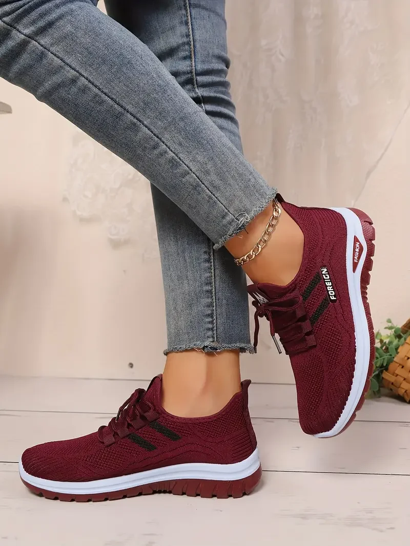 Women’s flying woven mesh slip‑on walking shoes with anti‑slip sole 985
