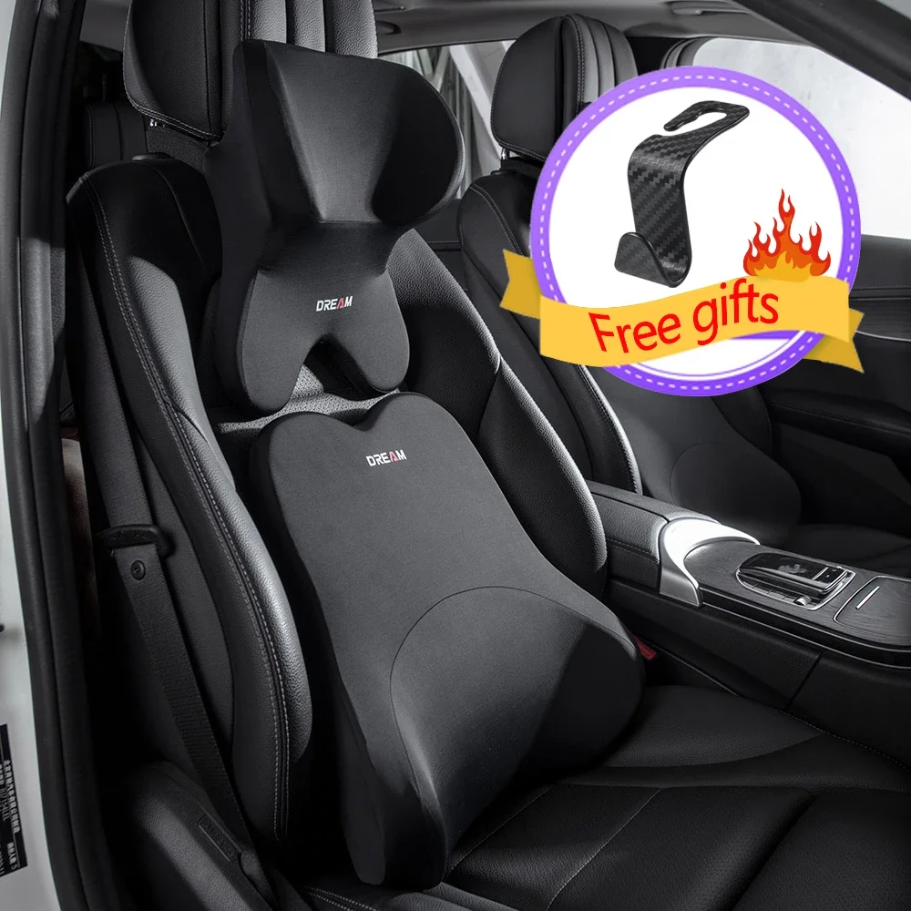 Car Headrest Waist Pillow 3D Memory Foam Seat Support for Home Office Neck Rest Breathable Car Back Lumbar Cushion Accessorries car pillow car headrest memory foam pillow car neck pillow car lumbar cushion car lumbar pillow lumbar support pillow