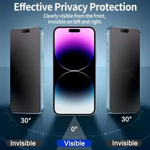 3Pcs Oleophobic Dust Free Easy Installation Matte Privacy Screen Protector for IPhone 16 15 11 12 13 14 Pro Max Plus XS 17 Glass - Image 2