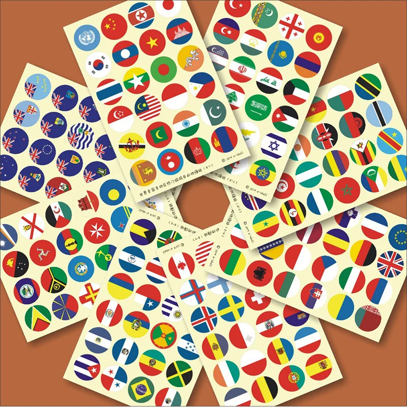 192 land Nation oder Organisation Flagge Aufkleber, Flagge Aufkleber für  Mark Ländern reise Karte, flagge Aufkleber für Dekor Sammlung