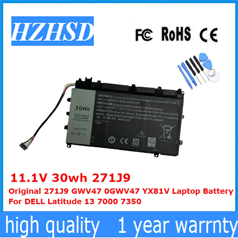 11.1V 30wh Original 271J9 GWV47 0GWV47 YX81V Original Laptop