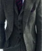 Regular Brown Mens Suits Slim Fit Herringbone Tweed Wool Blend Check Wedding Tuxedos Classic 3 Pieces Trajes De Hombre Blazer 3