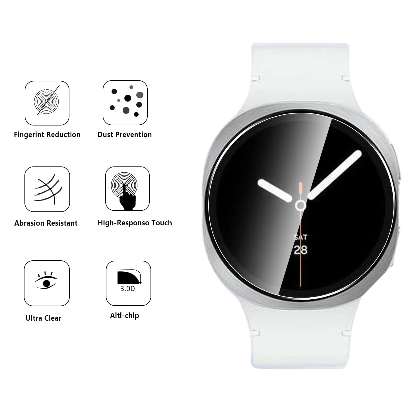 Premium Tempered Glass Screen Protector for Smartwatch Display Protection