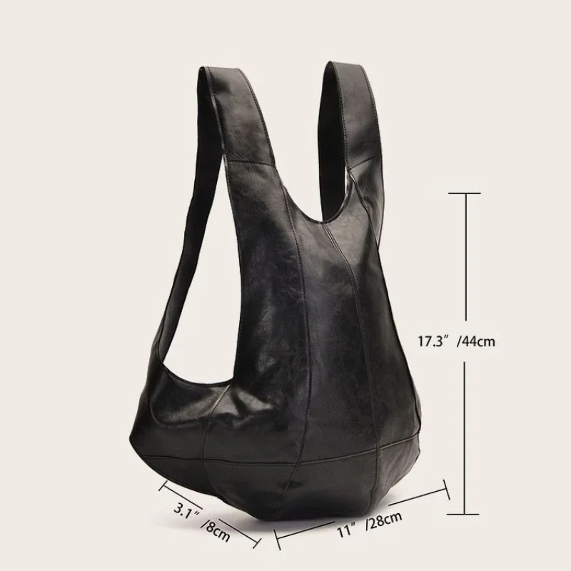 Fashionable retro and unique Beetle backpack, made of Crazy Horse plant tanned soft PU leather, suitable for both men and women
