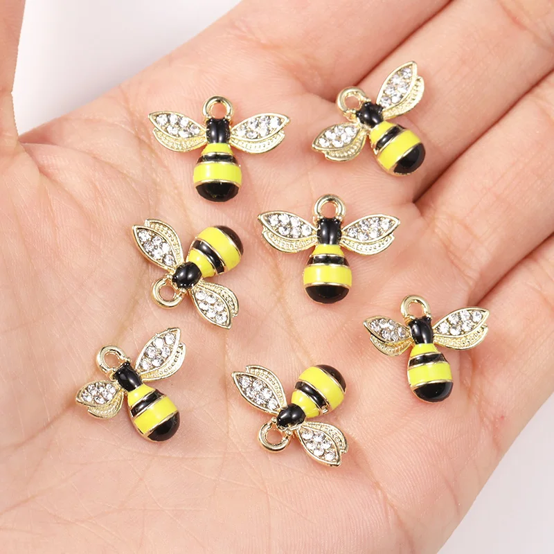 100 Pcs Alloy Bee Charms Honeybee Pendant For DIY Craft...