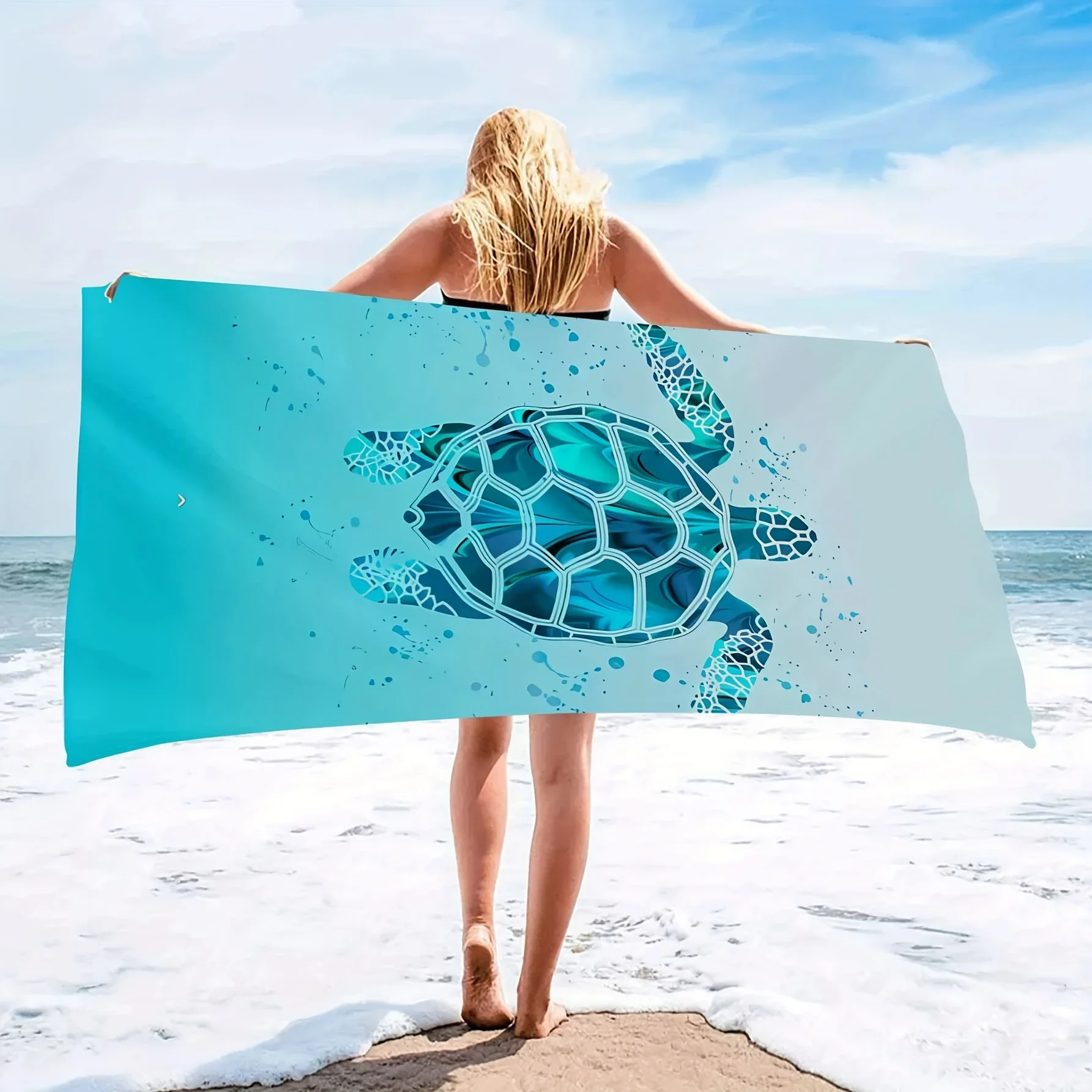 Oversized Quick-Dry Microfiber Beach Towel  Lightweight & Super Absorbent | Stylish Sea Turtle Design 5