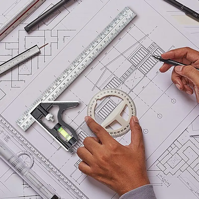 Framing Square Ruler Stainless Steel Marking Ruler Carpentry Tools And Equipment Suitable For Woodworking DIY Handicrafts