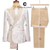Cenne Des Graoom 2024 New Double-breasted Tuxedo Suits for Men Floral Paisley Jacquard Blazers Pants Wedding Party Wear Prom ﻿ 1