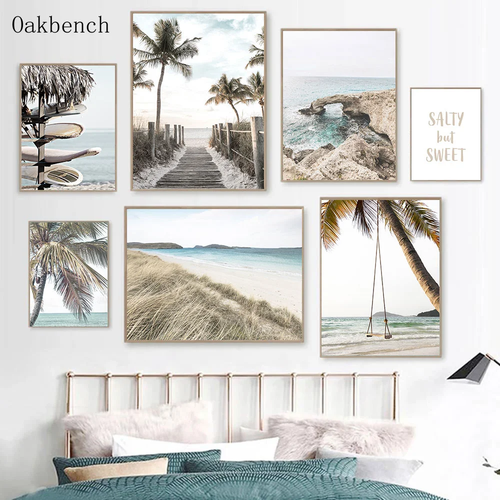 CoastlineWallArtBeachWallPosterReefCanvasPaintingSeaArt