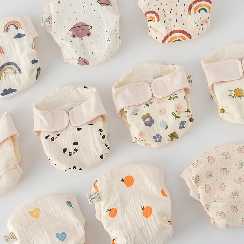 Summer Cotton Baby Reusable Taped Diaper Cartoon Baby Training Pants Infant Shorts Nappies Panties Changing Underwear Cloth baby training pants cloth diapers