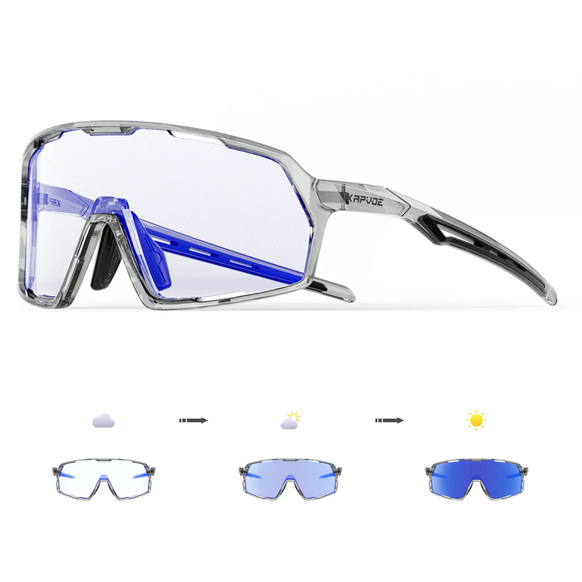 KAPVOE Photochromic Fietsbril Vrouwen Mannen TR90 Montuur UV401