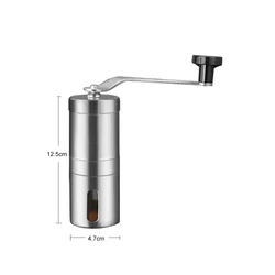 Premium Stainless Steel Manual Coffee Grinder with Adjustable Ceramic Burrs and Hand Crank (S)