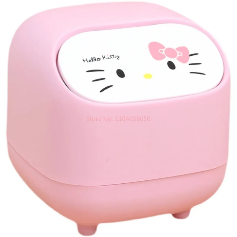 Desktop Trash Can Sanrio Cute Desktop Trash Can Lid Simple Bedhead Office Household Garbage Storage Products