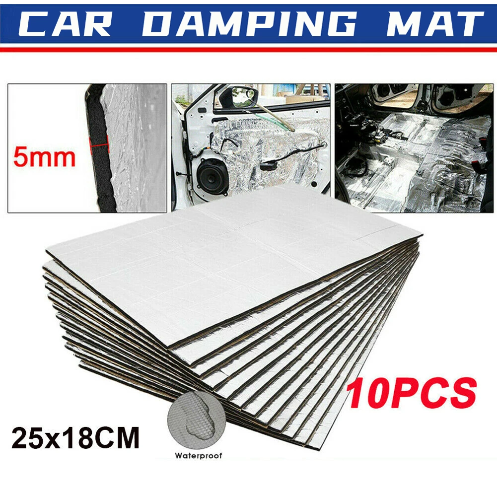10 Sheets Sound Deadening Damping Mat Car Silent Compact Van Proofing