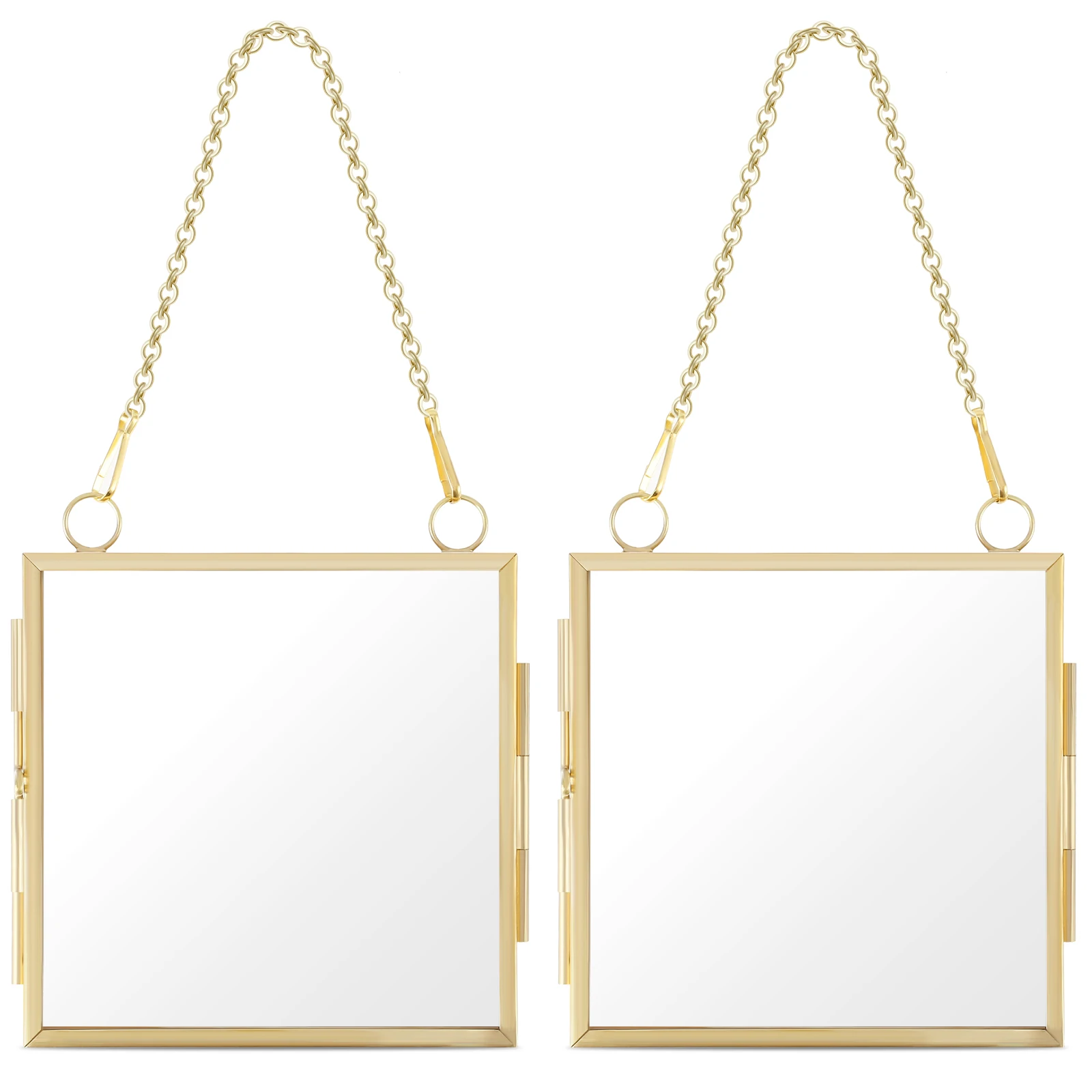 Mini Metal and Glass Double-Sided Floating Photo Frames