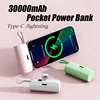 30000mAh Mini Portable Power Bank 2- in-1 Fast Charger Lightweight High capacity Pocket Power Bank For IPhone Huawei Samsung  2