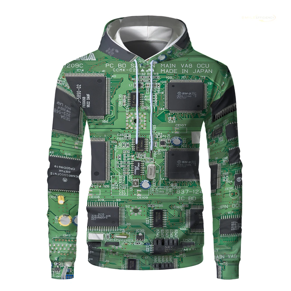 thumbnail image 1 of Sudadera con capucha con estampado 3D de diablo y patrón de chip electrónico 2023, sudadera con capucha informal divertida a la moda para hombre, sudadera con capucha de hip hop, 1 of 4