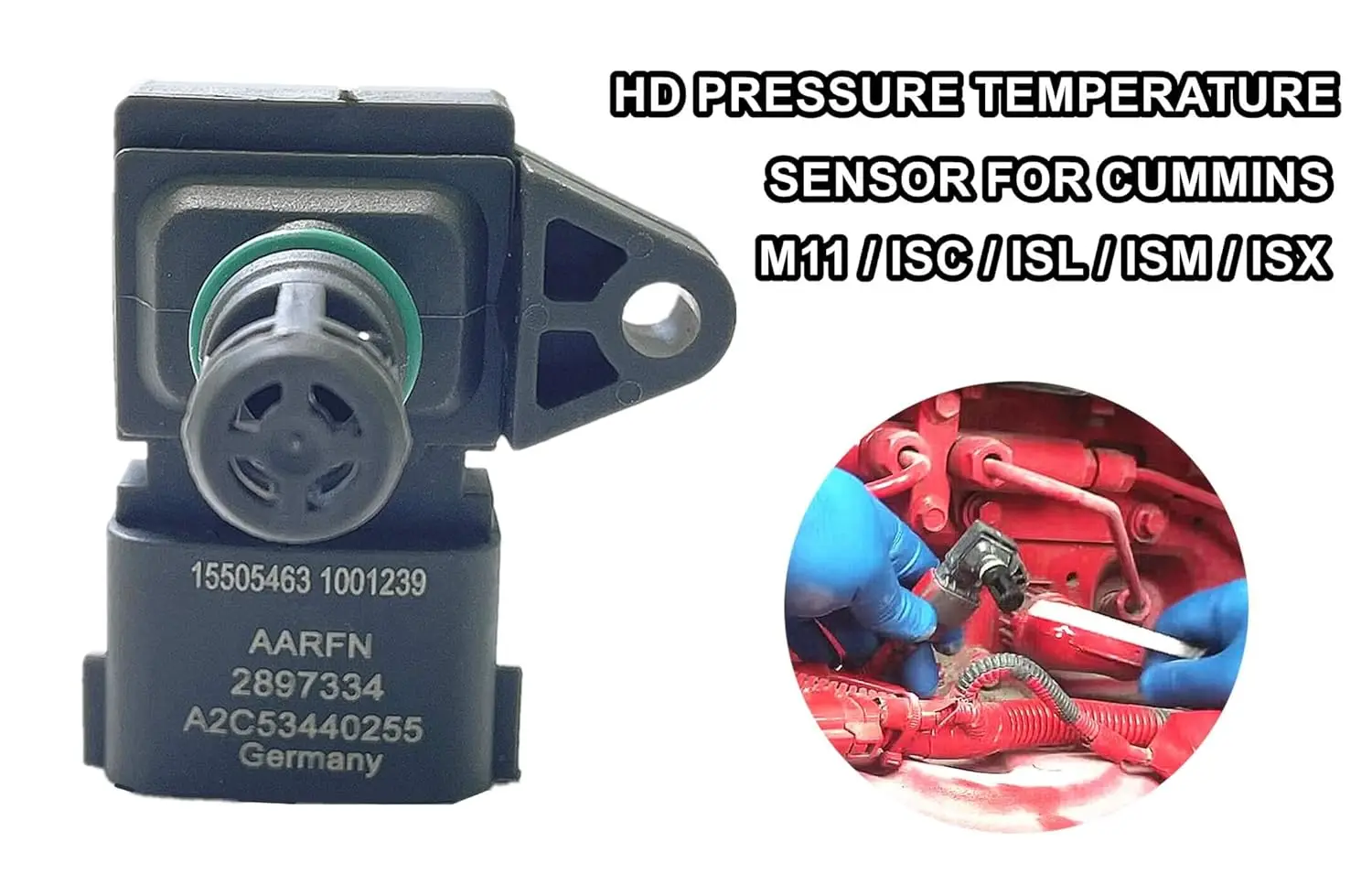 Pressure Temperature Sensor 2897334 4921324 For CUMMINS M11 ISC - Foto 3