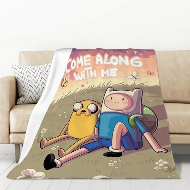 

Adventure Time Cartoon Animation Thick Blankets for Winter Sofa Blankets & Throws Thick and Warm Fleece Blanket Furry Knee Bed