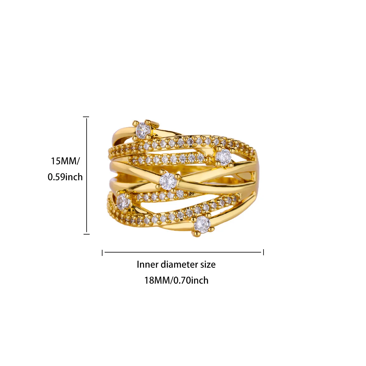 Zircon Multi-Layer Ring for Women