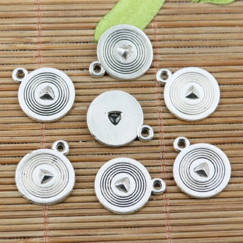 

20PCS 15mm Tibetan Silver Color Round Target Design Charms EF2304 Charms for Jewelry Making
