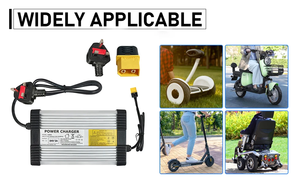 YZPOWER 84V 5A Lithium-Batterie-Ladegerät 20S 72V Ladegerät Lithium-Akku Universelles Schnellladen mit Lüfter – Detail 8